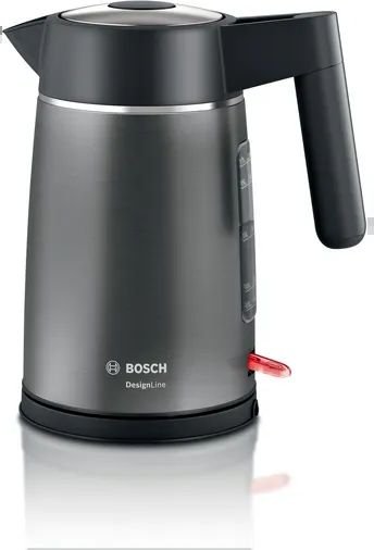 קומקום אפור גרפיט 1.7 ליטר Bosch DesignLine TWK5P475 2400W - שנתיים אחריות יבואן רשמי BSH