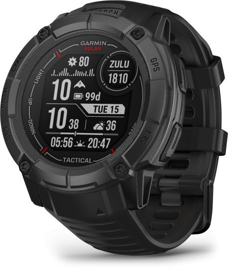 שעון חכם Garmin Instinct 2X Solar Tactical Edition 50mm Rugged GPS - צבע שחור - כולל ממשק מלא בעברית - שנתיים אחריות יבואן רשמי על ידי רונלייט