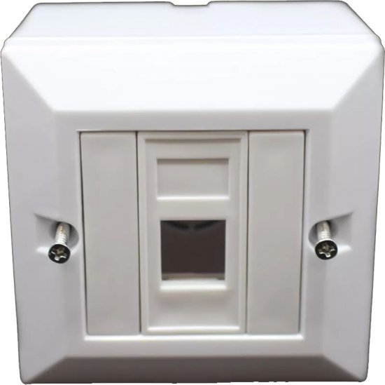 קופסא להתקנה על הטיח 45x45 מ''מ עם יציאת RJ45 בודדת Luggar