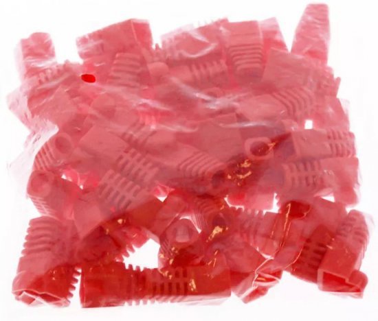 50 יחידות כיסוי גומי לראש רשת זכר Luggar - צבע אדום