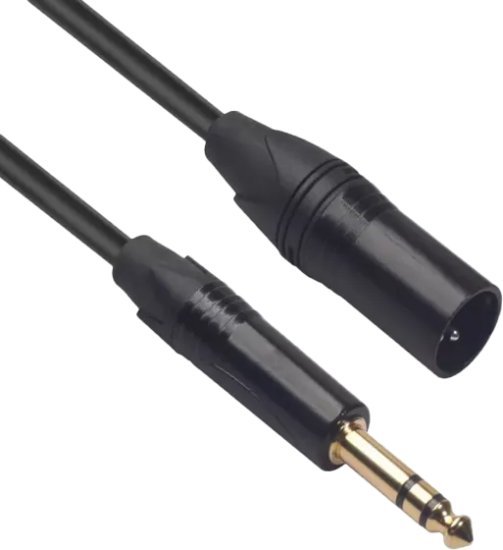 כבל XLR זכר לחיבור 6.35 מ''מ באורך 3 מטר Gold Touch - בצבע שחור