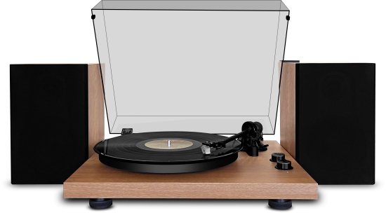 פטיפון Bluetooth עם רמקולים סטריאו מדף Harper HRT-24 - צבע שחור