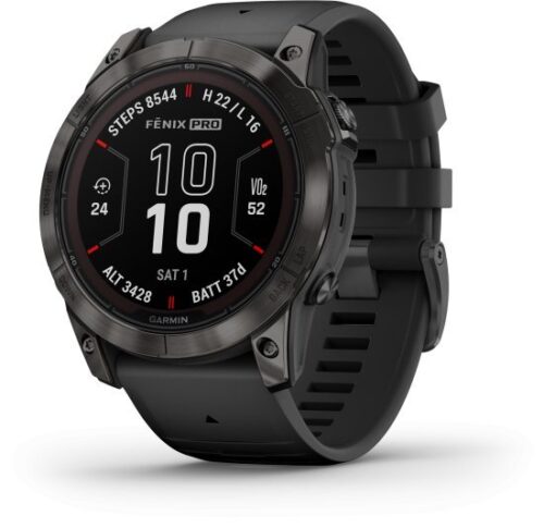 שעון חכם Garmin fenix 7X Pro Sapphire Solar Edition 51mm - צבע אפור קרבון עם ציפוי DLC ורצועה שחורה - כולל תמיכה מלאה בעברית - שנתיים אחריות יבואן רשמי על ידי רונלייט