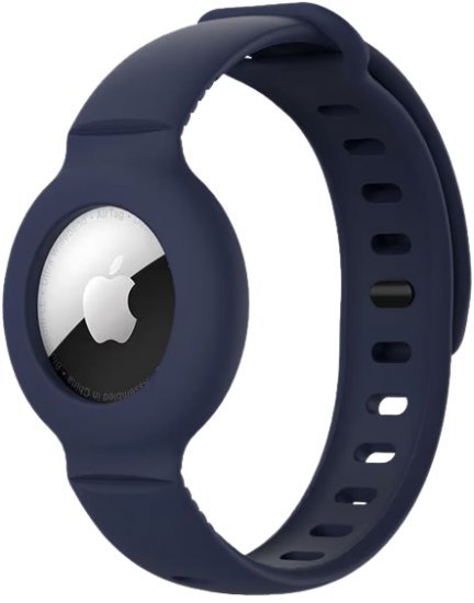 רצועת יד לילדים ל-Apple AirTag דגם Apple AirTag Bracelet Miracare Watch מבית Camel Mountain - צבע כחול כהה