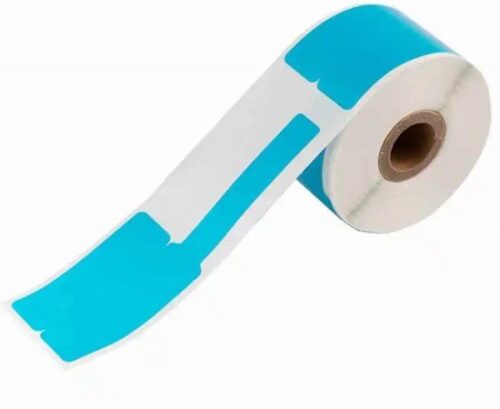 מדבקה רב שימושית למדפסת ניידת Aimo M110/M120/M200/M220/AM-243/D520/D550BT/D520BT / T200 Pro - גודל 25X38 מ''מ - 100 מדבקות בגליל - צבע כחול