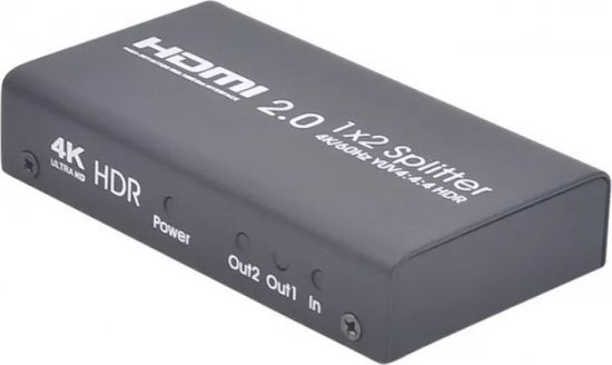מפצל 4K / 60Hz מחיבור HDMI ל-2 חיבורי Gold Touch - HDMI