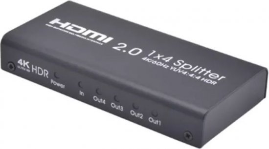 מפצל 4K / 60Hz מחיבור HDMI ל-4 חיבורי Gold Touch - HDMI