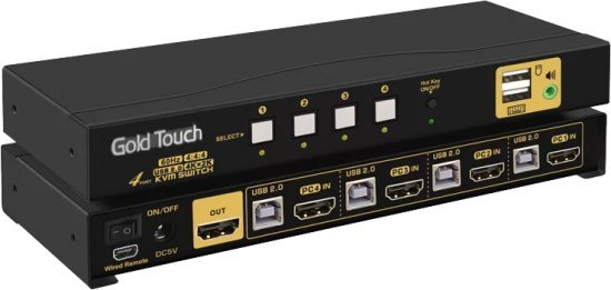 מתג 4 יציאות Gold Touch HDMI 2.0 KVM Hot Key Switch