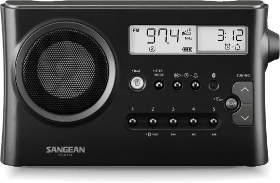 רדיו נייד SANGEAN PR-D4BT Portable Digital Radio - צבע Metal Grey