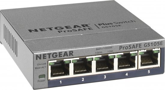 מתג מנוהל חכם Netgear 5 Port Gigabit Plus GS105E