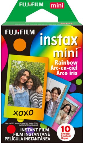 274874_b_1.jpg מארז 10 סרטי צילום instax Mini Rainbow למצלמות אינסטנט Fujifilm instax Mini