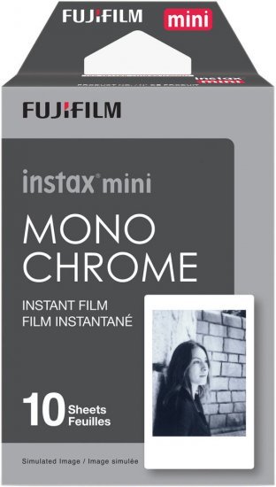 274875_b_1.jpg מארז 10 סרטי צילום instax Mini Monochrome למצלמות אינסטנט Fujifilm instax Mini