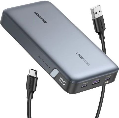 274876_b_1.jpg סוללת גיבוי בעלת טעינה מהירה 25000mAh עם יציאות Type-C PD +USB-A ו-2 יציאות USB-C מבית UGREEN - צבע שחור