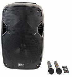 מערכת קריוקי ניידת 15 אינץ' 500W עם שני מיקרופונים Richtech STUDIO 15- צבע שחור