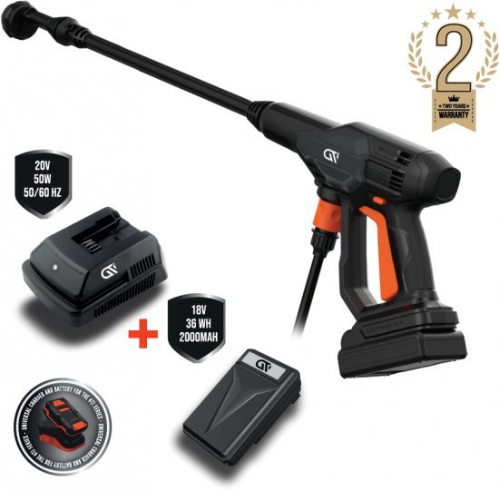 אקדח שטיפה בלחץ טייפון 25 בר 250W + סוללה ומטען מבית GTI - שנתיים אחריות יבואן רשמי