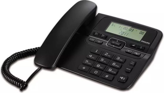 טלפון שולחני Philips Corded Dect Phone M20B / 00 - צבע שחור