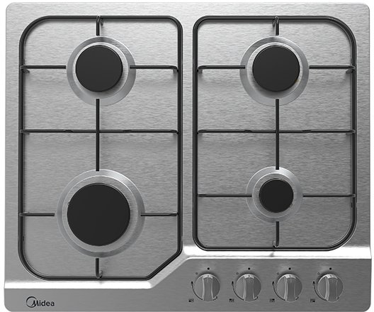 כיריים גז 4 להבות בישול 60 ס''מ Midea 60SJ401-SS - נירוסטה / אמאייל