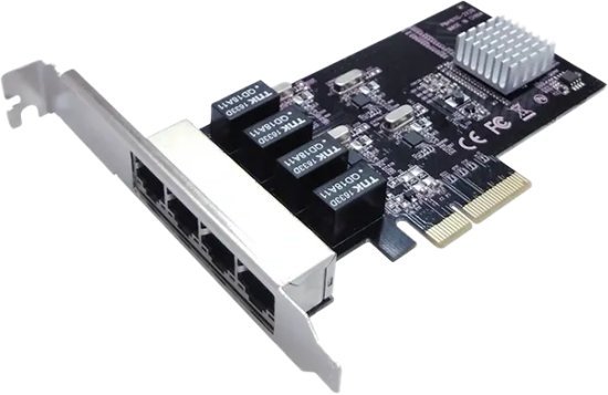כרטיס רשת STLab PCI-E 4-Port Gigabit ST-N-451
