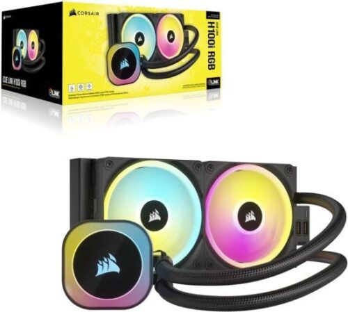 קירור נוזלי למעבד Corsair iCUE LINK H100i RGB AIO 240mm - צבע שחור