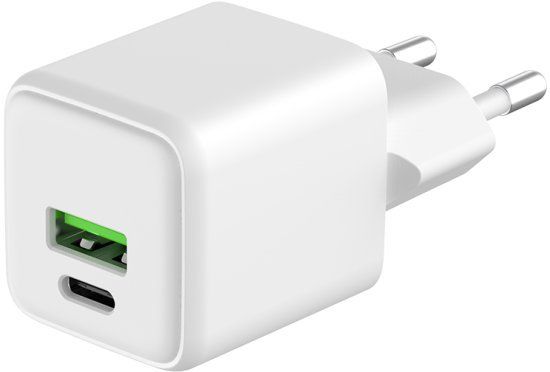 281755_b_1.jpg מטען קיר 25W עם כניסות USB-Type C + USB-A מבית Power-Tech - צבע לבן