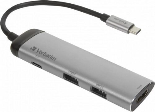 מפצל USB-C לחיבורי Verbatim USB 3.0 HDMI 4K USB-C
