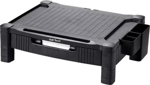 מעמד ומגירה למסך שולחני רב-תכליתי מתכוונן לגובה Gold Touch - בצבע שחור