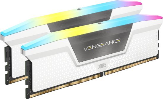 זיכרון למחשב Corsair Vengeance RGB 2x32GB DDR5 5600MHz CL40 - בצבע לבן