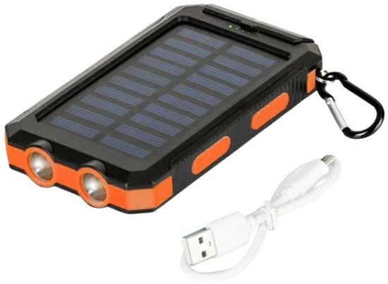 סוללת גיבוי ניידת סולארית 10,000mAh דגם Ultra Charge מבית Zeero - צבע שחור / כתום