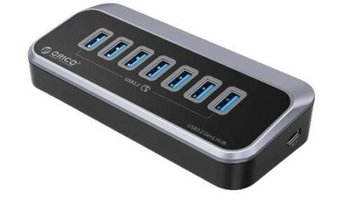 282891_b_1.jpg מפצל 7 חיבורי USB 3.2 עם כבל USB Type-C באורך 1 מטר בעל מחבר בזווית 90° ORICO - שחור