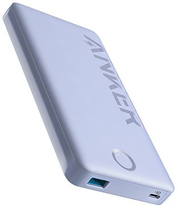 סוללת גיבוי ניידת 10000mAh עם יציאות Anker PowerCore PIQ 323 USB Type-A + USB Type-C - צבע סגול