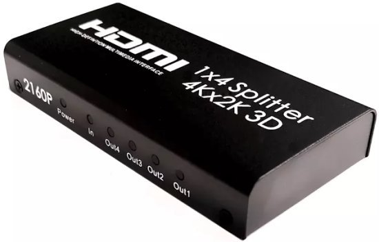 מפצל 4K מחיבור HDMI ל-4 חיבורי Gold Touch HDMI-4K-SP4 - HDMI - צבע שחור