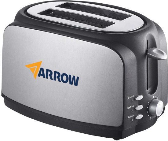 מצנם 2 פרוסות 700W נירוסטה רב תכליתי חימום והפשרה מבית Arrow - נירוסטה