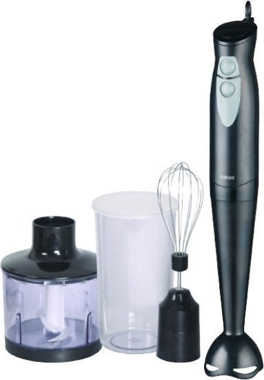 בלנדר מוט נירוסטה + כוס ערבול + מקציף + מיכל עיבוד Fujicom 450W MAX FJ-HB450W