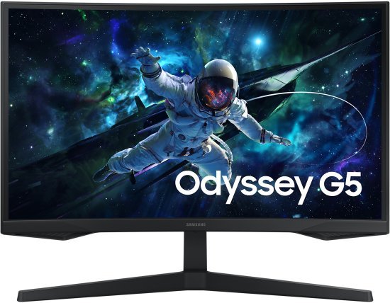 מסך מחשב גיימינג קעור Samsung Odyssey G5 S27CG552EM 27 Inch QHD 165Hz - צבע שחור