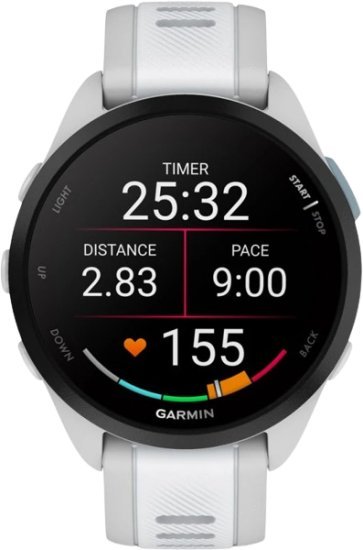 שעון ריצה חכם Garmin Forerunner 165 GPS 43mm - צבע לבן - כולל תמיכה מלאה בעברית - שנתיים אחריות יבואן רשמי על ידי רונלייט