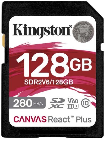 298641_b_1.jpg כרטיס זיכרון Kingston Canvas React Plus SDXC UHS-II U3 V60 HD / 4K - נפח 128GB