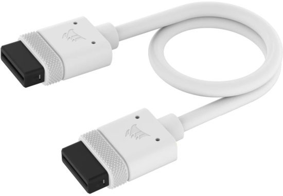 2 כבלים עם חיבור ישר באורך Corsair iCUE LINK Cable 200mm - צבע לבן