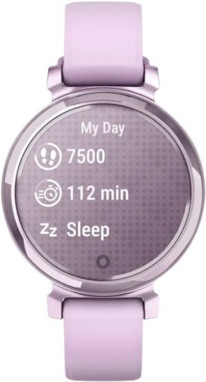 שעון חכם Garmin Lily 2 - עם מארז אלומיניום בצבע לילך ורצועת סיליקון בצבע לילך - כולל ממשק מלא בעברית - שנתיים אחריות יבואן רשמי על ידי רונלייט