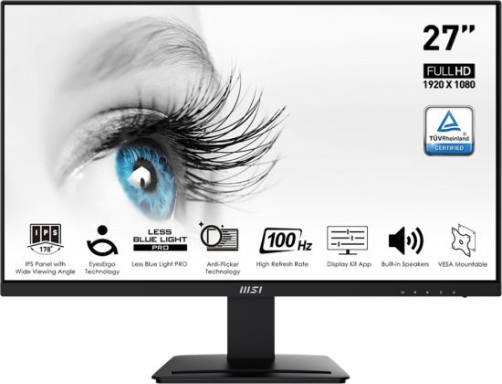 מסך מחשב MSI PRO MP273A FHD IPS 27''
