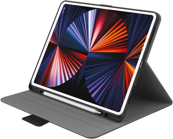 כיסוי Cygnett Tekview ל- Apple iPad Pro 11 Inch 18/20/21/22 / iPad Air 11 Inch M2 / M3 עם אחסון ל- Apple Pencil - צבע שחור / אפור