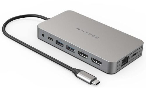 תחנת עגינה Hyper Dual 4K Hdmi 10-In-1 USB-C - צבע Space Gray