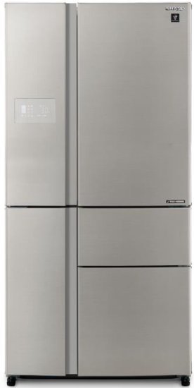 מקרר 5 דלתות מקפיא תחתון J-Tech אינוורטר 668 ליטר Sharp SJ-FP910-BS - צבע נירוסטה