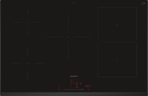 כיריים אינדוקציה 5 אזורי בישול 80 ס''מ Siemens Combizone ED851HWB1E TouchSlider 7400W - צבע שחור - שנה אחריות יבואן רשמי BSH