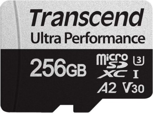 312073_b_1.jpg כרטיס זכרון Transcend USD340S Micro SDXC UHS-I U3 A2 V30 C-10 TS256GUSD340S - נפח 256GB - כולל מתאם ל-SD