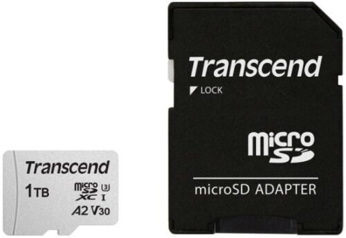 כרטיס זכרון Transcend 300S Micro SDXC UHS-I U3 A2 TS1TUSD300S-A - נפח 1TB - עם מתאם SD