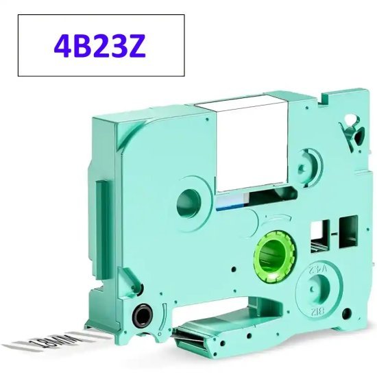 312940_b_1.jpg סרט מדבקה - צבע הדפסה כחול על לבן - ברוחב 18 מ''מ ואורך 8 מטר למדפסת D480BT מבית Aimo - דגם 4B23Z