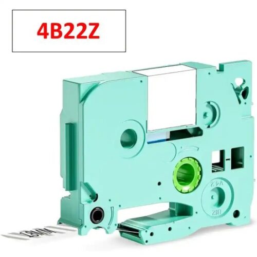 סרט מדבקה - צבע הדפסה אדום על לבן - ברוחב 18 מ''מ ואורך 8 מטר למדפסת D480BT מבית Aimo - דגם 4B22Z