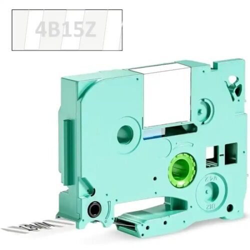 סרט מדבקה - צבע הדפסה לבן על שקוף - ברוחב 18 מ''מ ואורך 8 מטר למדפסת D480BT מבית Aimo - דגם 4B15Z