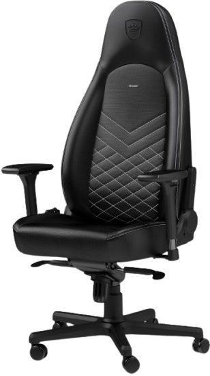 כיסא גיימינג סדרת Icon מבית Noblechairs - צבע שחור / פלטינום לבן
