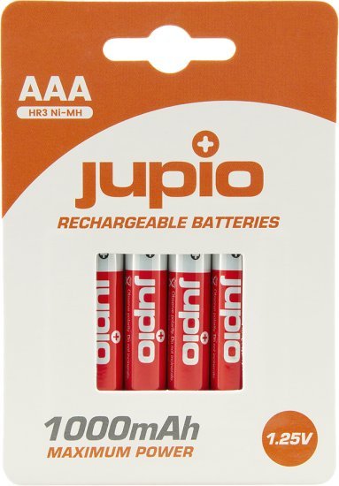 4 סוללות AAA נטענות Jupio VPE-10 1000mAh